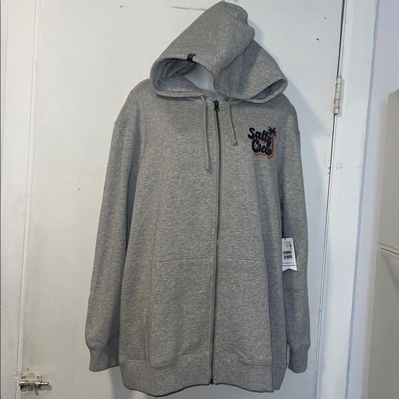 SALTY CREW Heather Grey Seventies Zip Hoodie-XL {NWT} - Picture 2 of 10